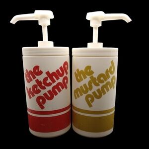 Retro Ketchup and Mustard Pump Dispensers